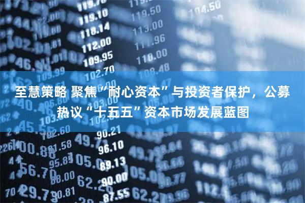 至慧策略 聚焦“耐心资本”与投资者保护，公募热议“十五五”资本市场发展蓝图