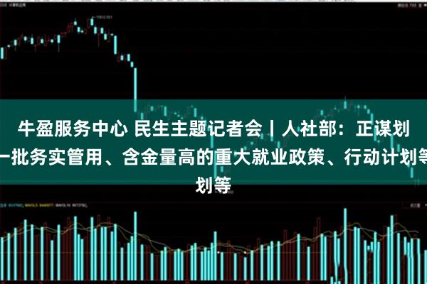 牛盈服务中心 民生主题记者会丨人社部：正谋划一批务实管用、含金量高的重大就业政策、行动计划等